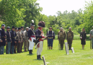 Memorial ceremony in the Sibley cemetery along the Lewis and Clark Trail
