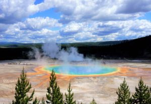 Grand Prismatic Spring located in Yellowstone National Park, Montana
