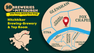 Map marking location of Hitchhiker Brewing-Brewery & Tap Room
