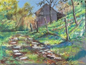 Barn on Blue Creek Road, 16”x20”, pastel